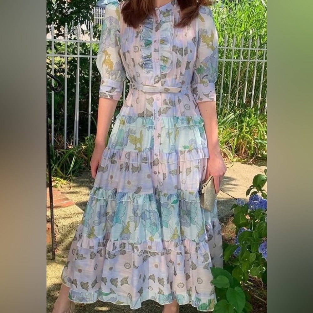 Floral Ruffle Maxi Dress - Multicolor - Picture 2 of 5